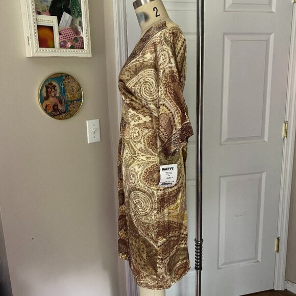 YASB You are So Beautiful Y2K Paisley 100% Silk Kimono Wrap Dress *SMALL* NWT - Picture 3 of 5